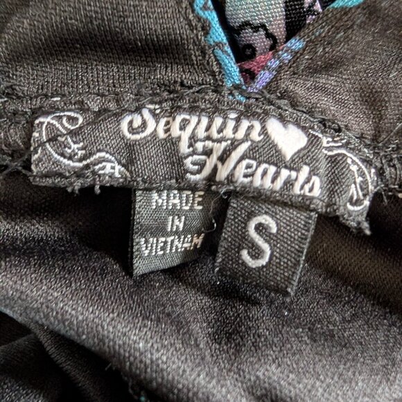 Sequin Hearts Paisley Pleated Maxi Dress Whimsigoth Gown Small Wedding Guest - Picture 6 of 15